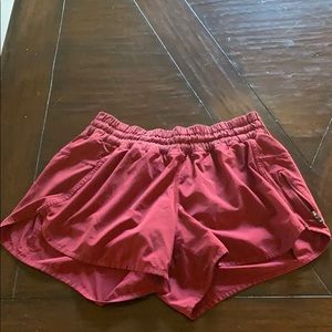 Burgundy lululemon shorts